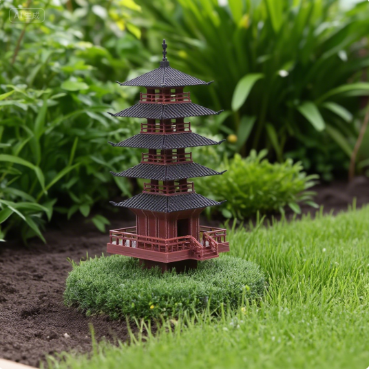 Aquarium Plants - Dekorasi Bonsai Akuarium Taman Patung Pagoda