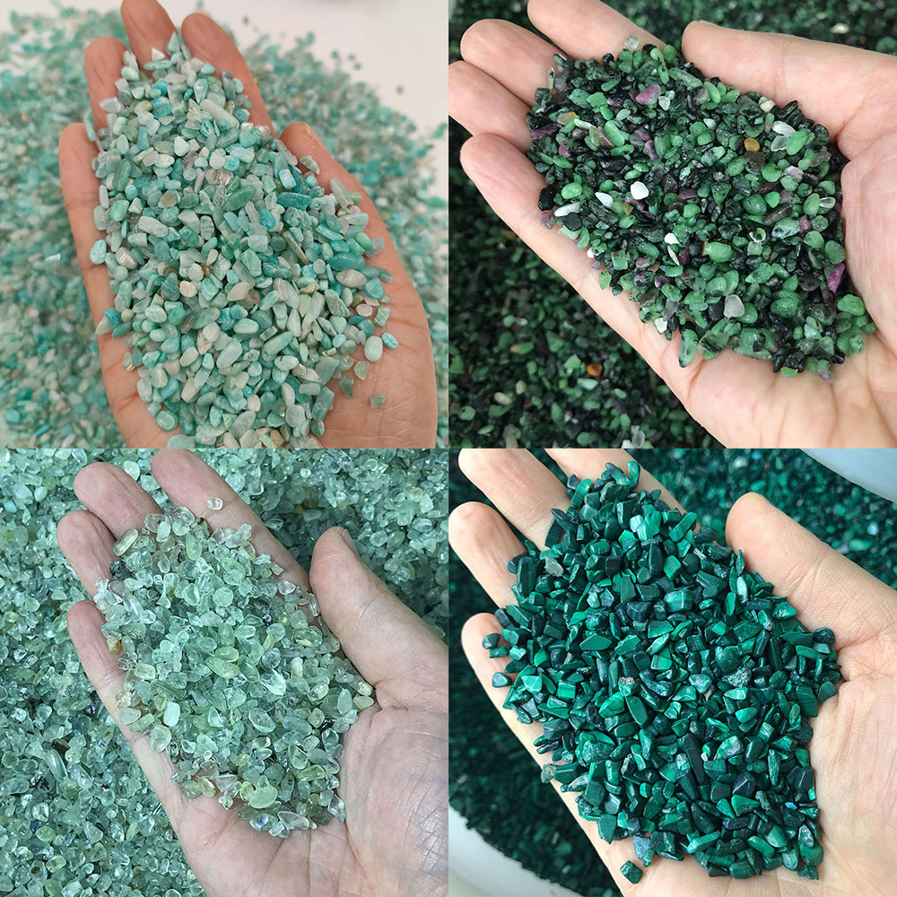 Fish Tank Gravel - Kristal Batu Alam Mini Peridot Amazonite