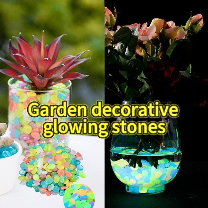 Fish Aquarium Home - 100-1000PCS Batu Bercahaya untuk Taman, Akuarium,